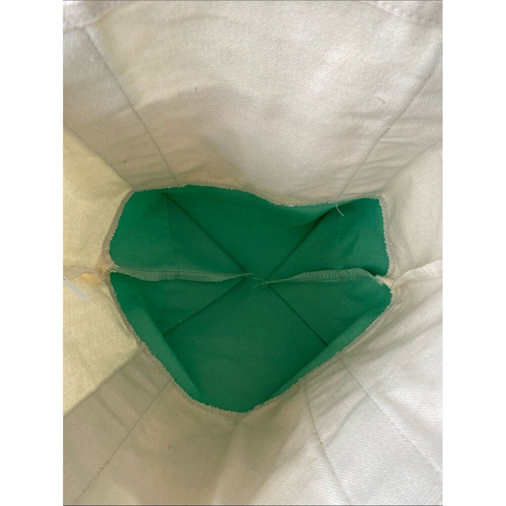 Rare NEW Trader Joe's Mini Pastel Canvas Tote Bag Cream & Mint Green Lunch Bag - Picture 4 of 9